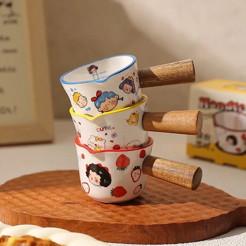 ถ้วยตวงกาแฟ Espresso เซรามิก 60ml มีด้ามจับไม้และปากเท 2 ชิ้น thumbnail 8
