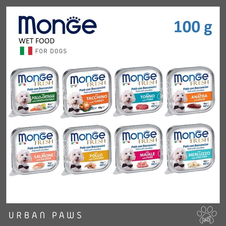 Monge Fresh & Fruit อาหารสุนัข มองเจ้ แบบถาด ชนิดเปียก ขนาด100 g จากประเทศอิตาลี