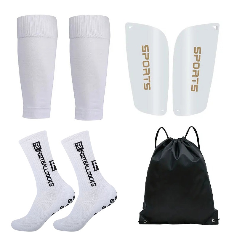 ชุดถุงเท้าฟุตบอล ถุงเท้าฟุตบอล ถุงเท้ากันลื่น สนับแข็ง+ถุงเท้าตัดข้อ+ถุงเท้ากันลื่น+ กระเป๋าหูรู