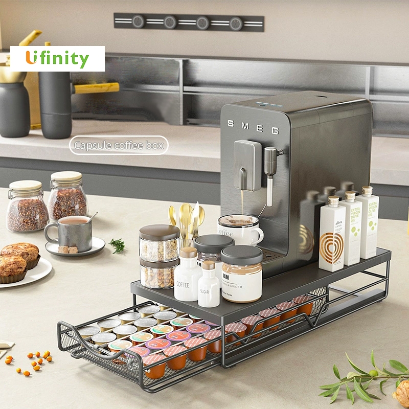 Lifinity เครื่องชงกาแฟชั้นวางของแคปซูลชั้นวางของในห้องครัวปรับระยะห่างได้