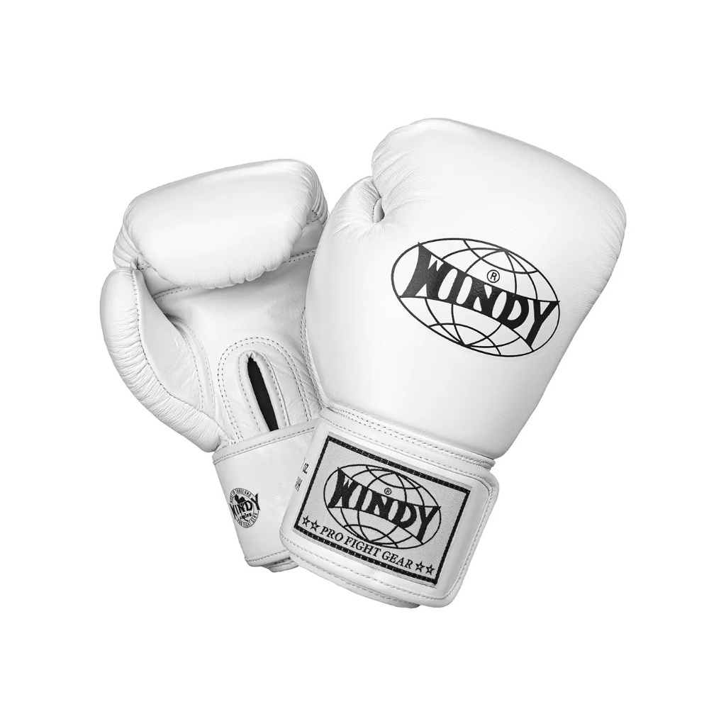 วินดี้นวมชกมวยไทย BGVH-WH สีขาว หนังคัดพิเศษ 10oz 12oz 14oz 16oz Windy Boxing Store