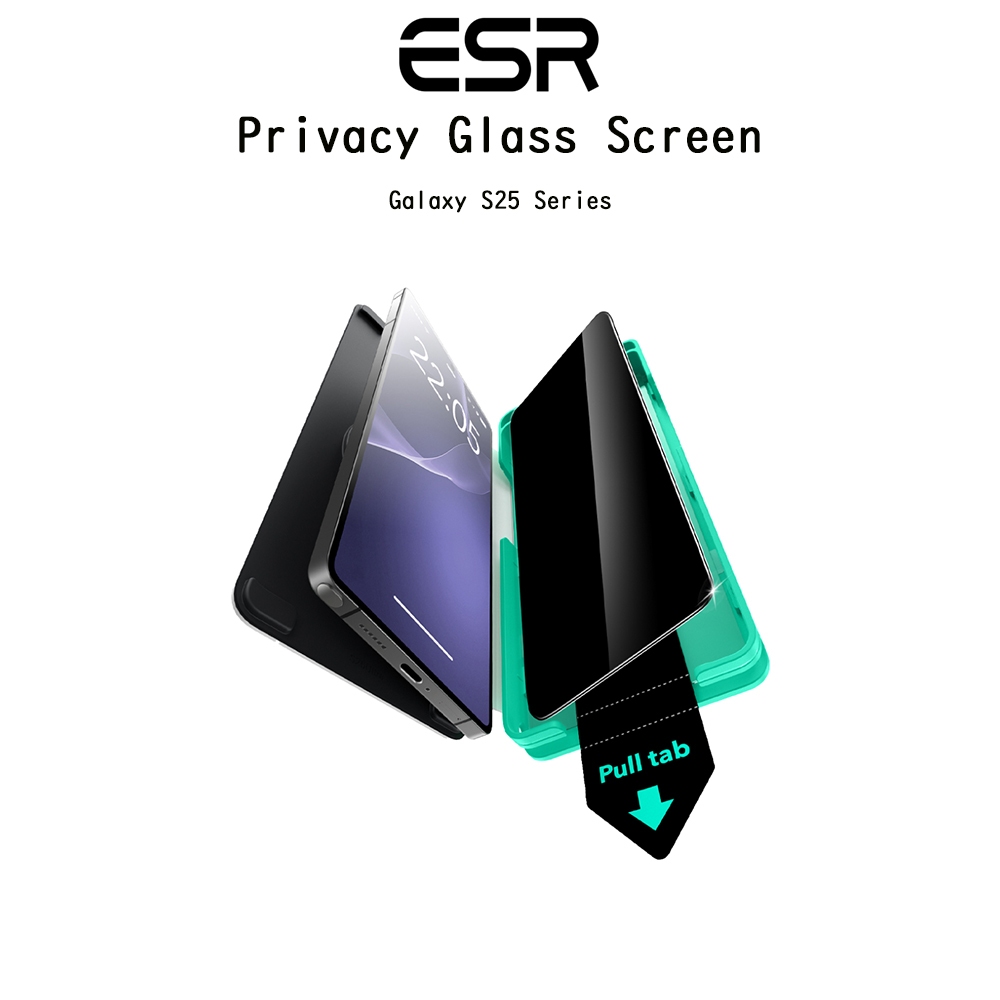 ESR Privacy Glass Screen ฟิล์มกระจกความเป็นส่วนตัวเกรดพรีเมี่ยมจากเกาหลี ฟิล์มสำหรับ Galaxy S25 Ultr
