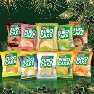 ยกกล่อง!! ยูโร่ EURO พัฟเค้ก สอดไส้ครีมรสคัสตาร์ดทุกรส [แพ็คx12ชิ้น] คัสตาร์ด/ใบเตย/นมฮอกไกโด/ช็อคโกแลต/มะพร้าว/กล้วย