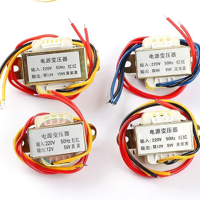 แหล่งจ่ายไฟ AC 3w5w10w30w50w หม้อแปลงไฟฟ้า V เป็นคู่6V/9V/12V/15V/18V/24V