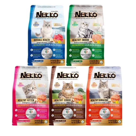 (แบ่งขายจากกระสอบ)!! Nekko Holistic & Grain-Free อาหารเม็ดแมว ขนาด 1กิโลกรัม.*โปรดอ่านรายละเอียดก่อนสั่งซื้อ*