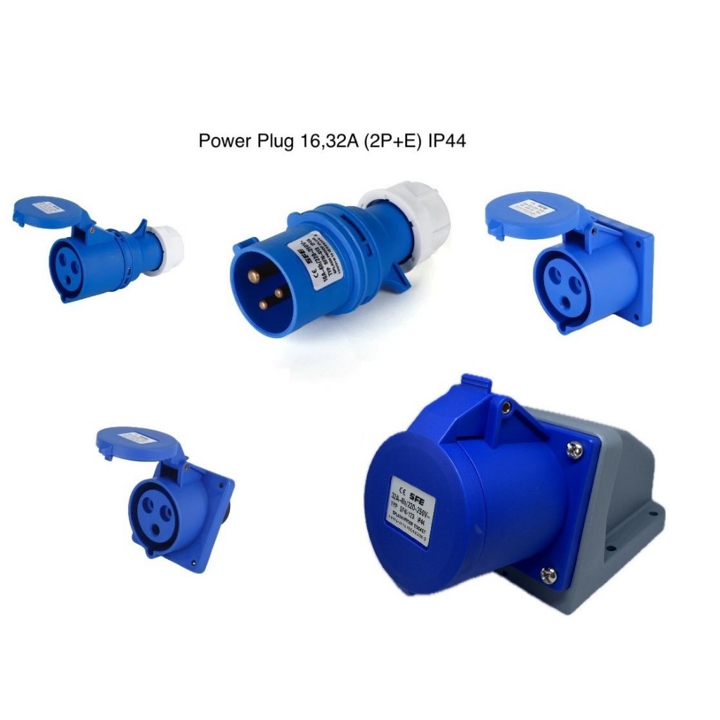 พาวเวอร์ปลั๊ก ปลั๊กพาวเวอร์ ตัวผู้ เต้ารับตัวเมีย 3 ขา IP44 16A , 32A (2P+E) IP44 SFE