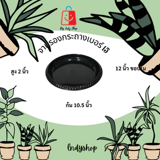 จานรองกระถางต้นไม้ จานรองพลาสติก ถาดใส่ภาชนะ ดีไซน์เก๋ ดูมีระดับ ดำเงา ไม่หมองให้เคืองสายตา มีหลายขนาดให้เลือก [ สีดำ ]