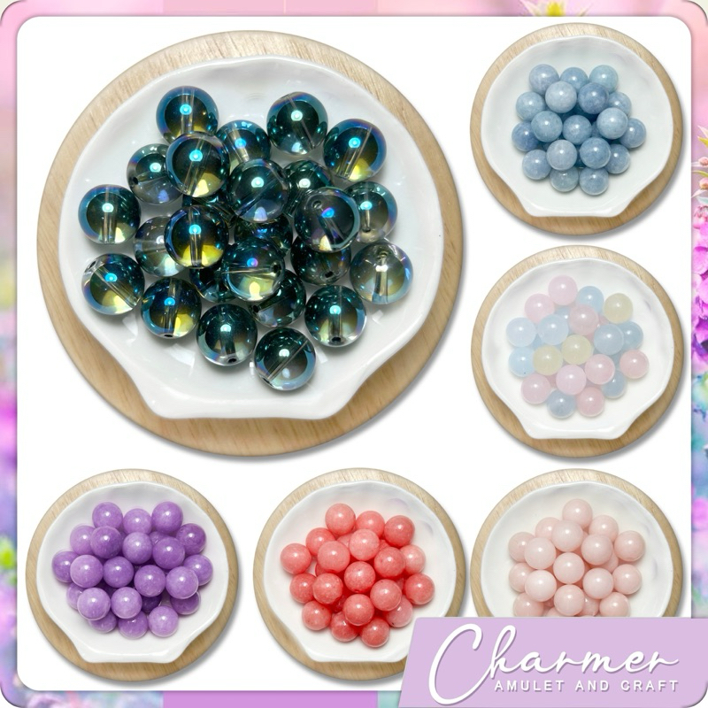 [ราคาต่อ 1 เม็ด] หินนำโชค หินมงคล ⚠️ขนาด 12 มม⚠️ ร้อย สร้อยข้อมือ กำไล เครื่องประดับ [A]