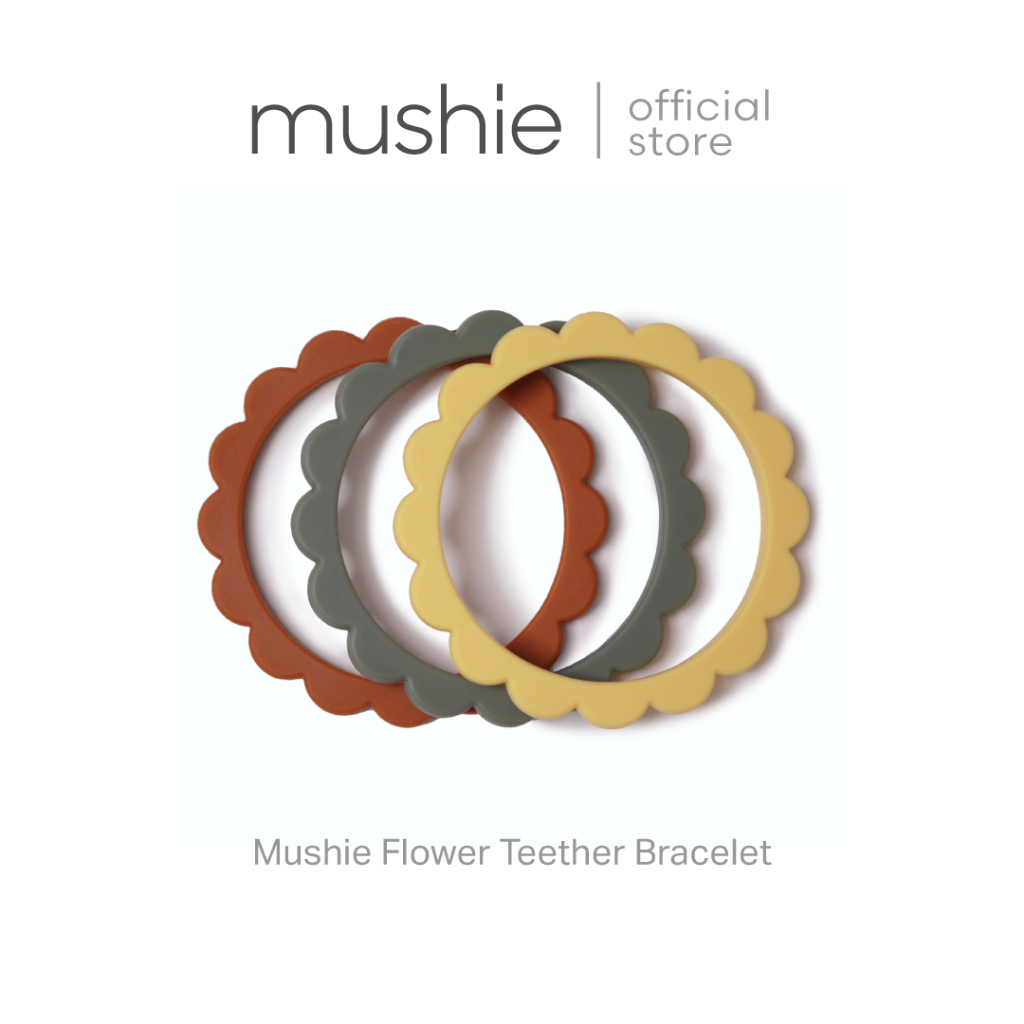 Mushie Flower Bracelet ยางกัดซิลิโคนแบบห่วง รุ่นฟลาวเวอร์ เซต 3 ชิ้น