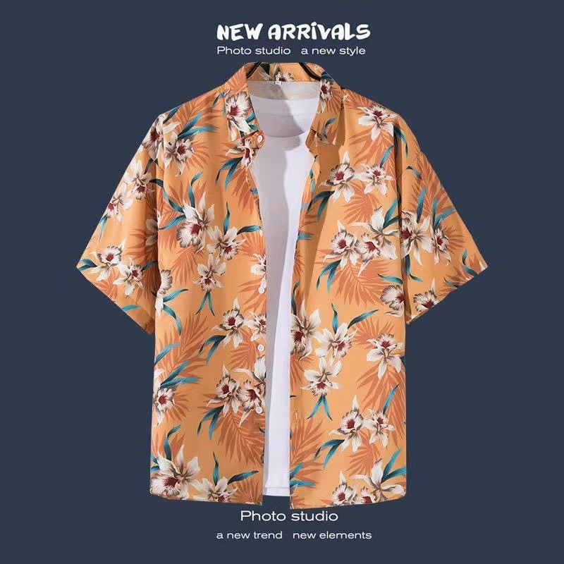 ใหม่ เสื้อสงกรานต์ เสื้อลายดอกไม้ สวมใส่ฤดูร้อน ผ้าไม่หนาไม่บางใส่สบาย