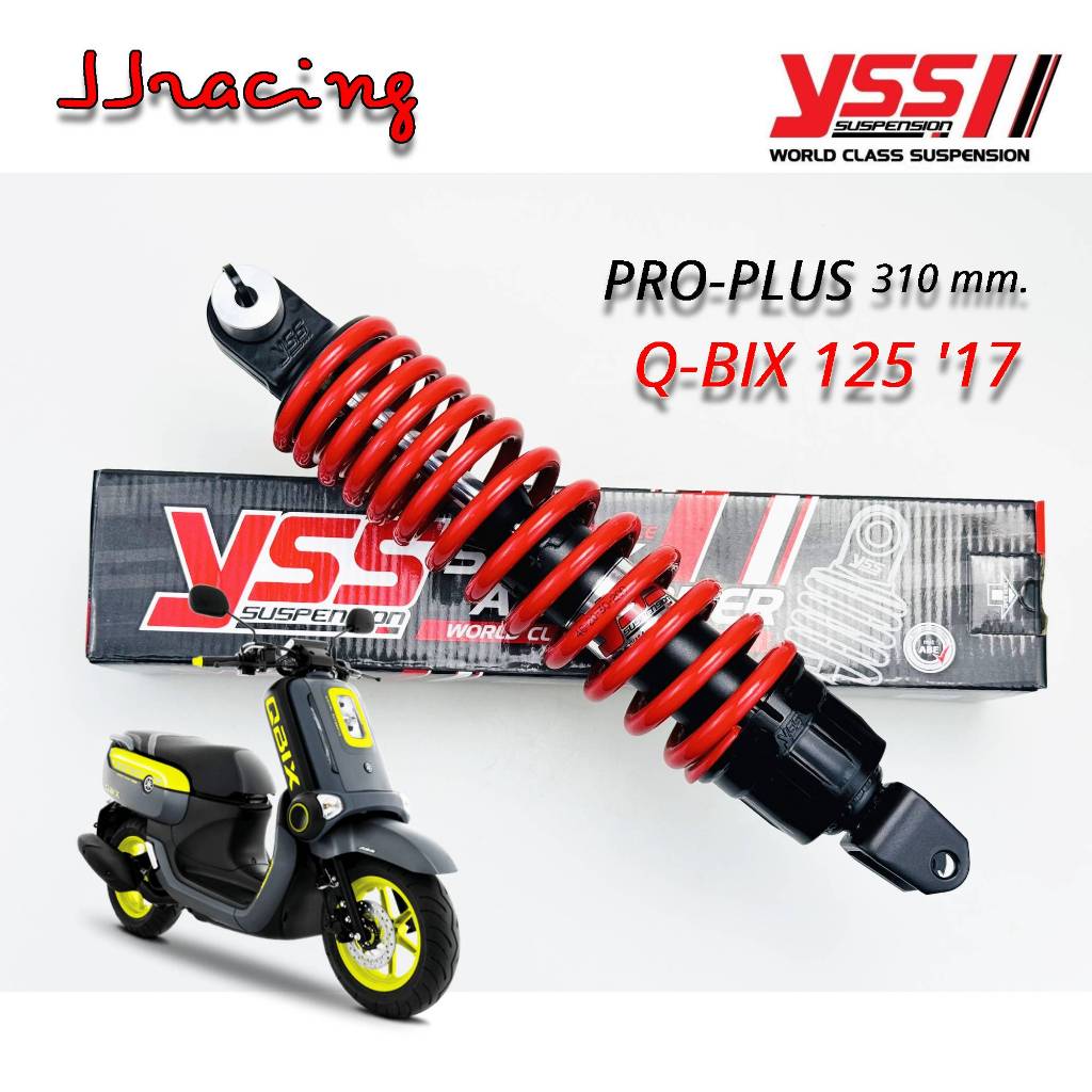 โช๊ค YSS Pro Plus Q-Bix QBIX ปี2017ขึ้นไป โช๊คหลัง สปริงสีแดง ยาว 310มม. ของแท้100% ประกันศูนย์6เดือน