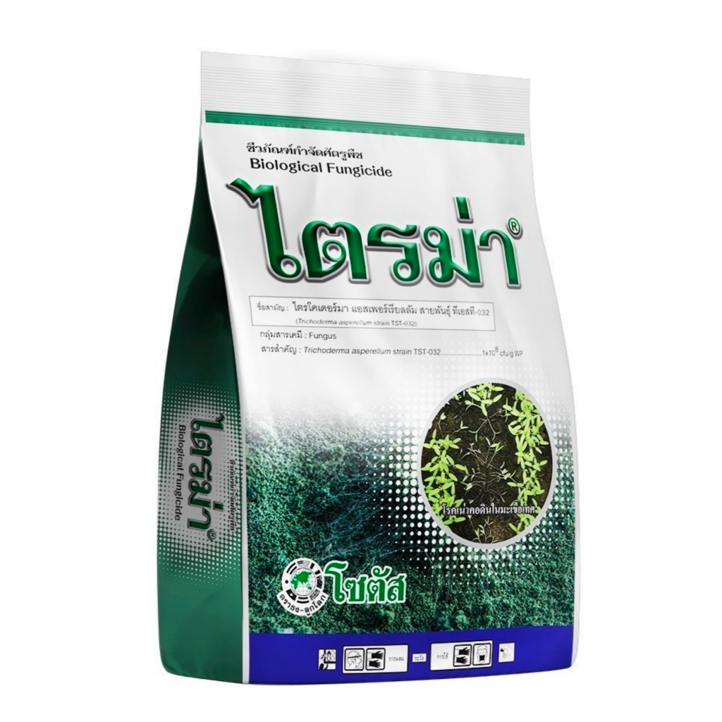 🦠โรคพืช🦠 ไตรม่า ขนาด 500 กรัม ไตรโคเดอร์มา แอสเพอร์เรียลลัม สายพันธุ์ ทีเอสที ควบคุมโรคพืช ป้องกัน โรคที่เกิดจากเชื้อรา