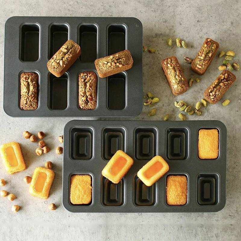 พิมพ์อบเค้ก บิสกิตคุกกี้ พิมพ์อบขนมฟินองเซีย (Rect Financier Madeleine) 10 ช่อง เคลือบ Non-stick สีดำ แบรน์ Cotta - รูปที่ 4