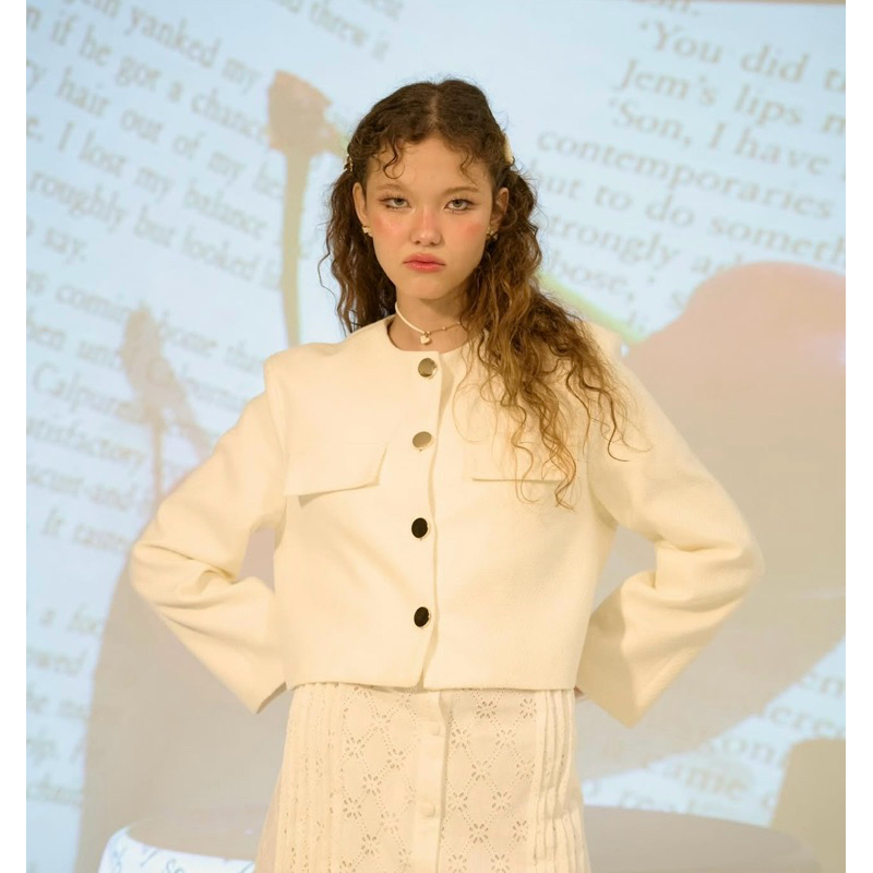 BNK Brand milan tweed jacket สี White ของใหม่