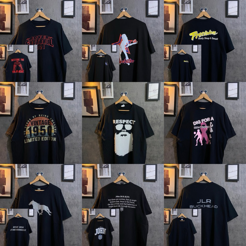 เสื้อยืดมือสองผู้ชายไซส์ใหญ่ XL ขนาดอก 46-48