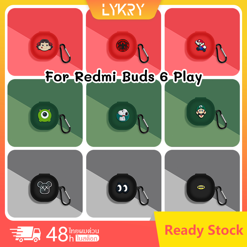 เคส Redmi Buds6 Play แบบครอบเต็มขอบ Redmi ป้องกันการตกหล่น พร้อมช่องชาร์จและตะขอ Redmi Buds6 Play เค