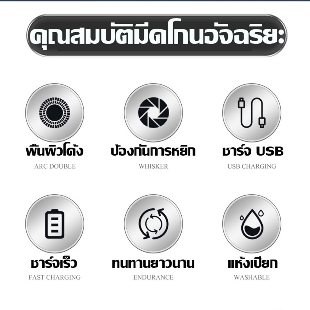 【รับประกัน 5 ปี】ที่โกหนวดไฟฟ้า 3in1 ที่โกนหนวดไฟฟ้า โกนหนวดไฟฟ้า เครื่องโกนหนวด ที่โกนหนดไฟฟ้า - รูปที่ 3