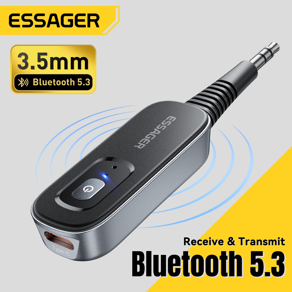 Essager อะแดปเตอร์บลูทูธ บลูทูธ 5.3 3.5mm บลูทูธสำหรับลำโพงพีซีในรถยนต์ ทีวี