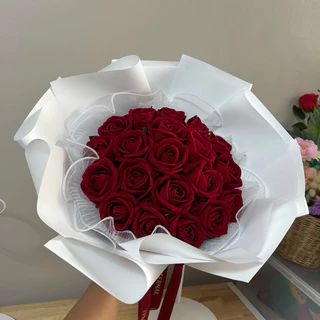 ช่อดอกกุหลาบ *ดอกปลอม* (ห่อช่อทรงกลม) V1📌จำกัด 1ช่อ/ 1 ออเดอร์ 📌 ช่อกุหลาบวาเลนไทน์✏️เขียนการ์ดแจ้งในแชท/หมายเหตุ✏️
