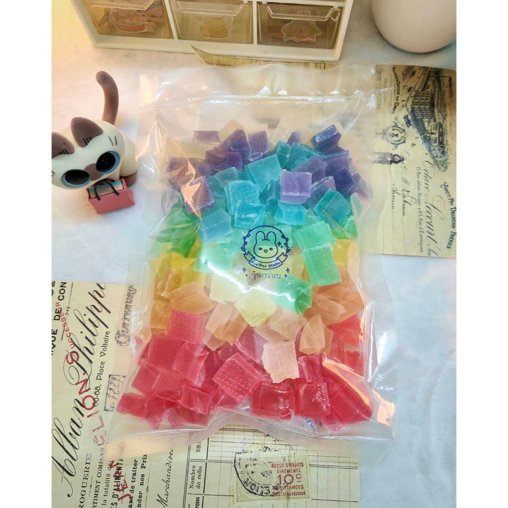 (สั่งล่วงหน้า) 500 กรัม วุ้นกรอบอัญมณี(คละรส, คละสี)