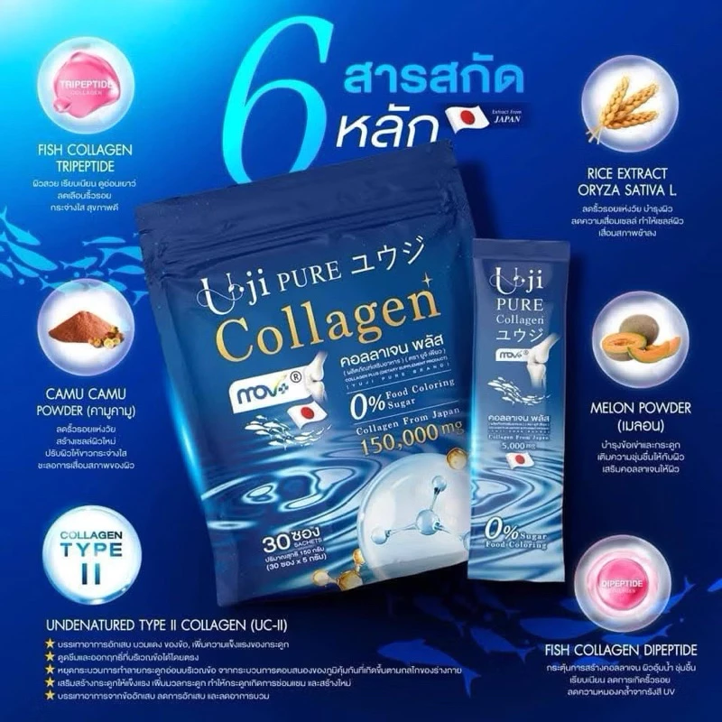 U Ji Pure Collagen Plus อาหารเสริมคอลลาเจน 30 ซอง 1แถม1 thumbnail 4