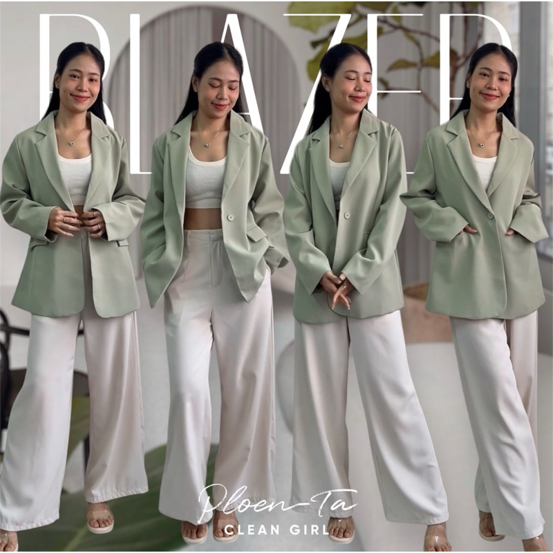 Basic Blazer เสื้อเบเซอร์ทรงสูทรุ่นคลาสสิค เสื้อสูทคอปกแขนยาว สีพื้น มี11สี