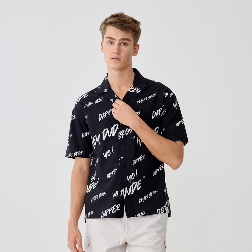 Dapper x Khaki Bros - Hawaii Shirt Relax Fit - เสื้อเชิ้ต ทรง Relax Fit - DAMBCS_BK_2010KB