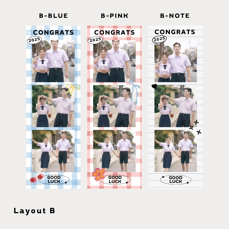 พรี 2-3 วัน รับปริ้นรูปโฟโต้บูท Photo Booth ฟรี ซองใสทุกใบ แก้ไขข้อความได้ อัดรูป 2x6 นิ้ว