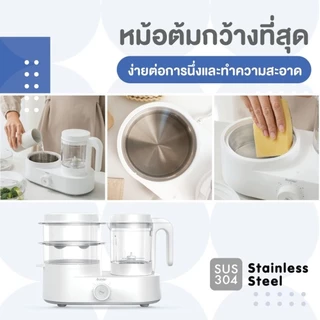 🇹🇭 [ทักรับโค้ด300.-]🔥Babier 💥เครื่องนึ่งปั่นอาหาร 2 ชั้นใหญ่พิเศษ (ระบบปุ่มตั้งเวลา)​ ⏰ BR-192