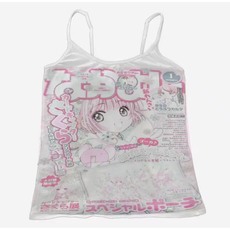 เสื้อสายเดี่ยว เบบี้ที ฮาราจูกุ anime aesthetic babytee summer harajuku japan 2000s style ⭐🍓 (aris)