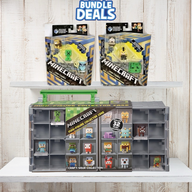 พร้อมส่ง Bundle Deals Minecraft Collector Case + Minecraft mini figures pack 3 ตัว 2 แพ็ครวม 6 ตัว คุ้มมาก ของแท้ของใหม่