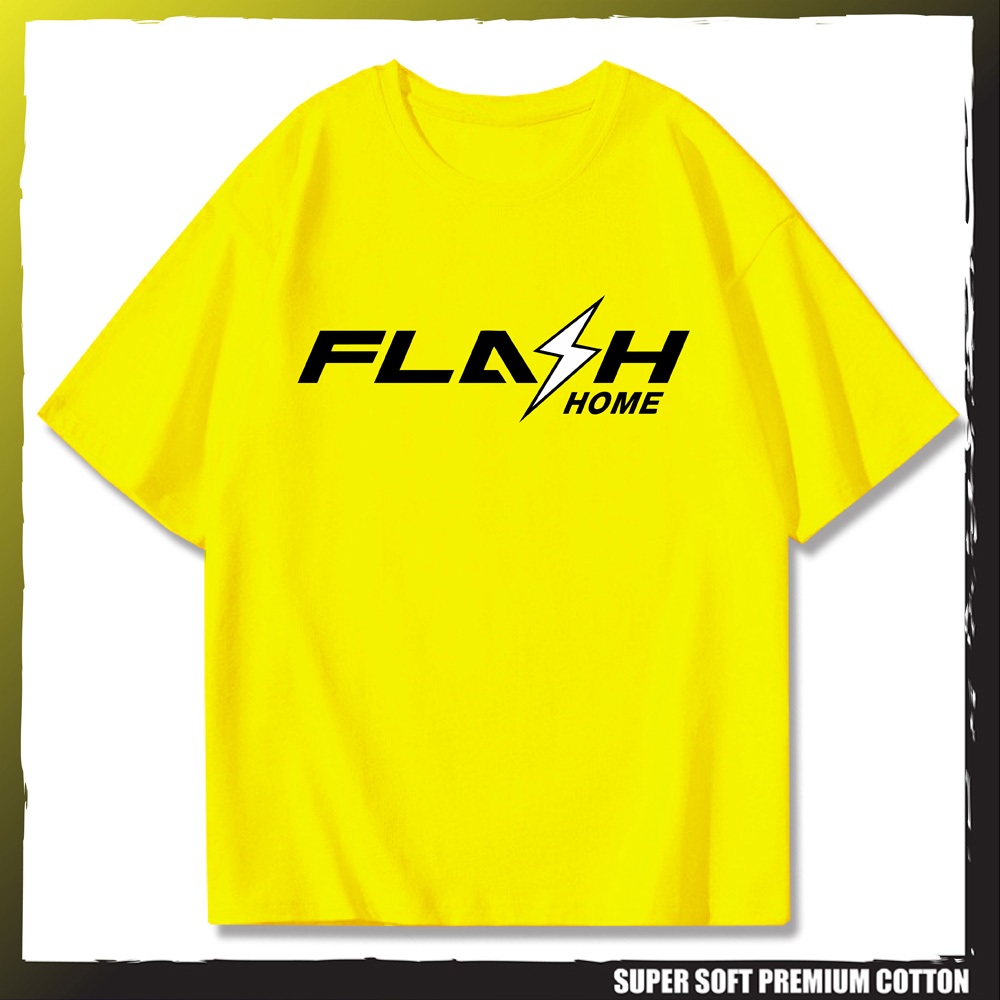 เสื้อยืดคอกลม FLASH HOME เนื้อผ้า Cotton100 เกรดพรีเมี่ยม
