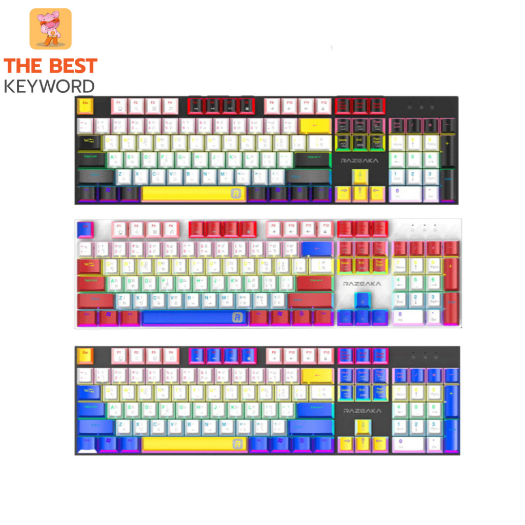 RAZEAK RK-X61 PRO MECHANICAL SWITCH RED/BLUE