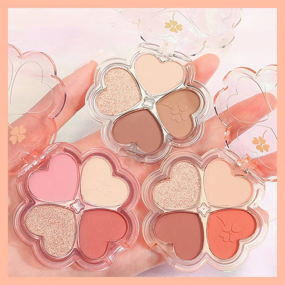 C.117.อายแชโดว์พาเลท kiss beauty สี่ใบโคลเวอร์ เนื้อแมตต์ ประกายมุก แวววาว สี่สี สําหรับนักเรียน