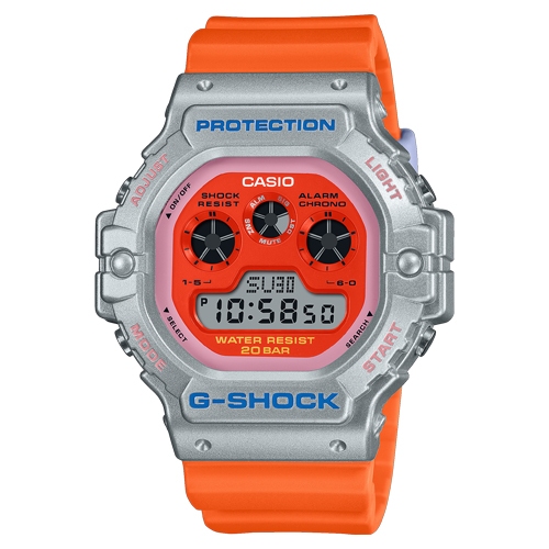 G-Shock นาฬิกาข้อมือผู้ชาย สายเรซิ่น สีส้ม รุ่น DW-5900,DW-5900EU,DW-5900EU-8A4