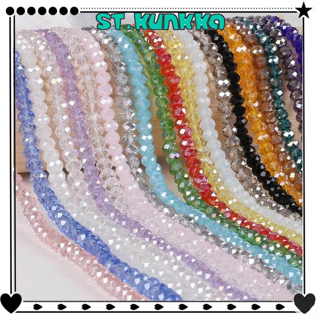ชิ้นลูกปัดแก้วคริสตัล โปร่งแสง หลากสี ลูกปัดแก้วคริสตัล 3/4/6/8 มม. 70-195Pcs ต่อถุง สําหรับทําเครื่องประดับ DIY