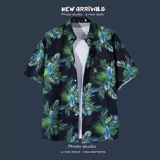 ⚡พร้อมส่ง⚡ เสื้อสงกรานต์ลายดอกไม้ เสื้อฮาวายคอปก ใส่ได้ทั้งหญิงและชาย ผ้าสปันนิ่ม ใส่สบายไม่ร้อน[ 🔥 จัดส่งไว🔥 ]