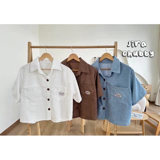 (มีสตอคพร้อมส่ง/ส่งด่วน💥) (JR) Mori Shirt🧸🍪🧺 เสื้อเชิ้ตลูกฟูกกระดุมกลมปักcuteness in you สาวอวบไซส์ใหญ่ (อกหน้าผ้า50)