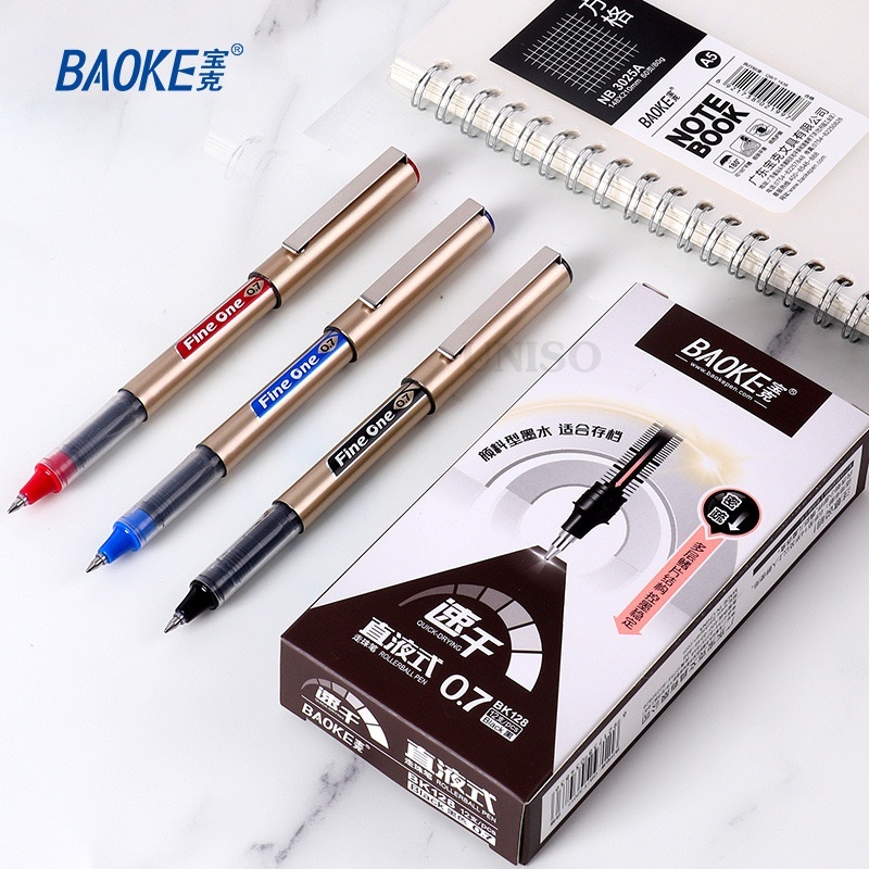 BAOKE ปากกาเจล 0.7mm รุ่นBK128 มี 3สี ให้เลือก มีปลอกเขียนลื่น จับสบายมือ หมึกเจลคุณภาพดี #baoke #school #office #pen
