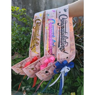 สายสะพายเด็ก อนุบาล 10ใบ สติ้กเกอร์ Congratulations (สีรุ้ง …