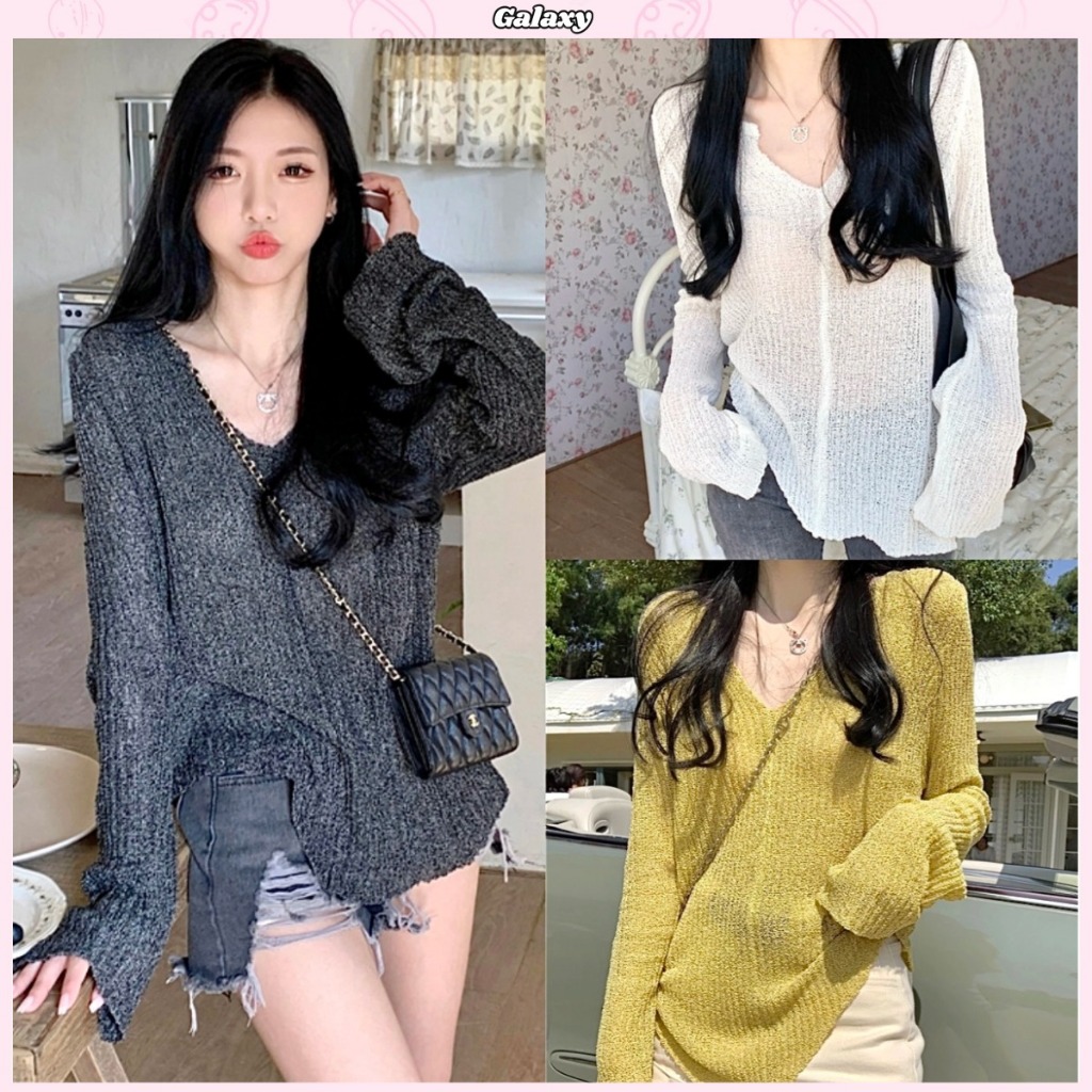 เสื้อคลุมกันแดด เสื้อเเขนยาวผู้หญิง ยืดได้เยอะ ทรงเข้ารูป ใส่เที่ยวสวยมาก ผ้าไหมพรม #020235