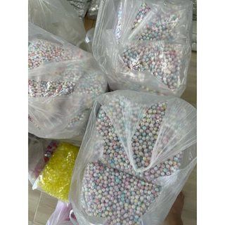 ลูกปัดอะคริลิคกลมมีรูร้อยถุง500กรัมสินค้าdiy