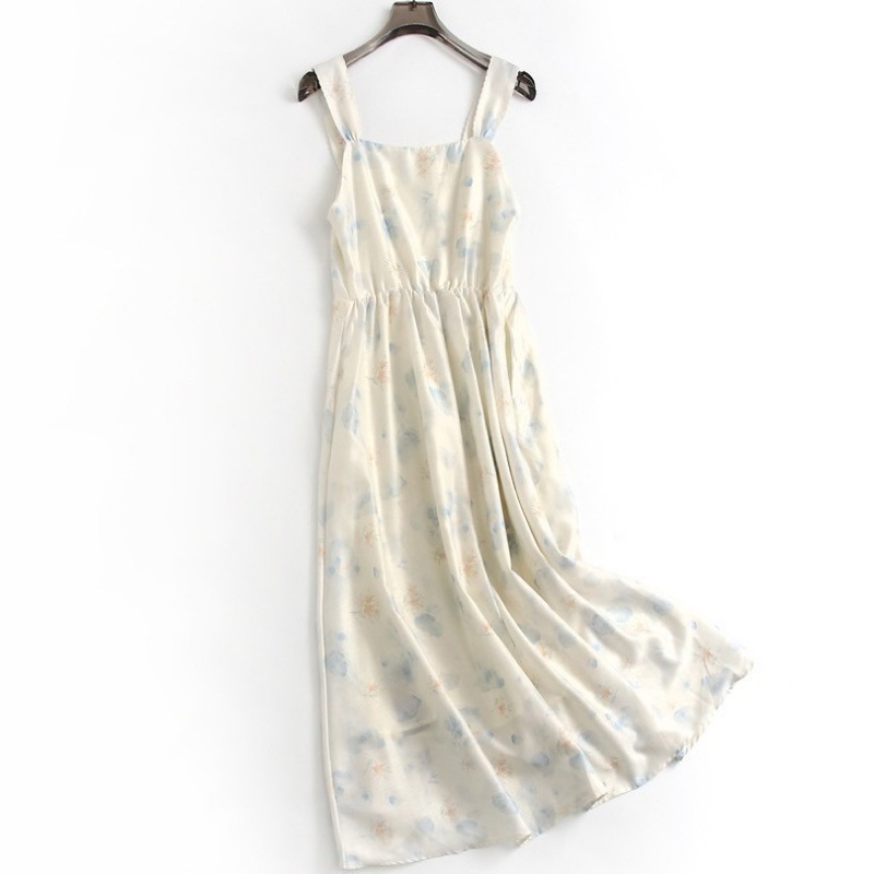 PICHA_BRAND : NEW BLUE BLOSSOM DRESS ชุดเดรสสายเดี่ยวยาว