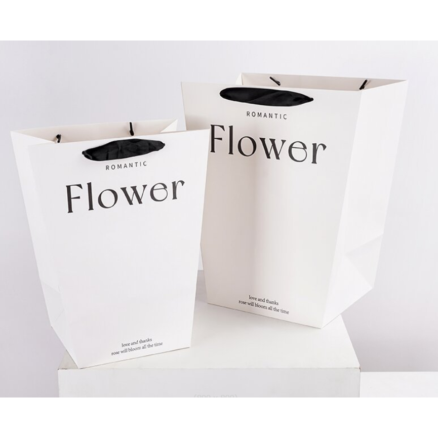 ถุงกระดาษ กระดาษคราฟท์ ใส่ของขวัญ ช่อดอกไม้ มี 2 ขนาด ลายFlower
