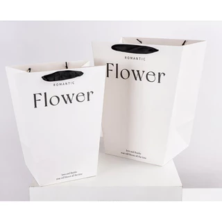 ถุงกระดาษ กระดาษคราฟท์ ใส่ของขวัญ ช่อดอกไม้ มี 2 ขนาด ลายFlower
