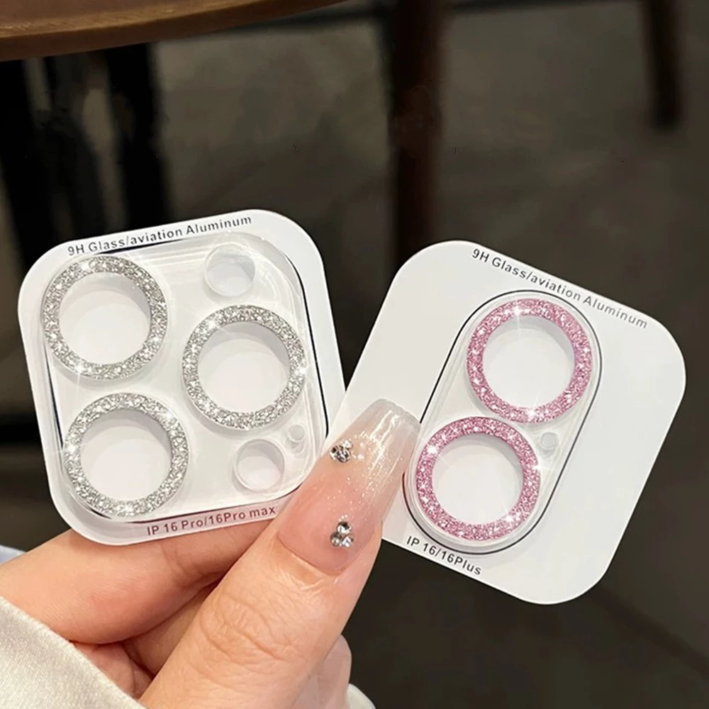 กระจกกันรอยกล้อง For iPhone 16 15 11 12 13 14 17 Pro Max Air 12 13 Mini 16 15 14 Plus 12 17 ฟิล์ม กระจก เพชรแฟลชรุ่นใหม่
