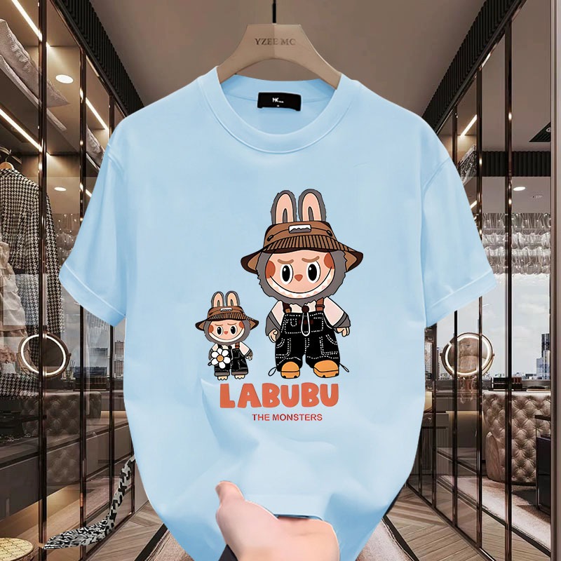 D1061 เสื้อยืดแขนสั้นลายลาบูบู้ ใส่ได้ทั้งชายและหญิง ลายแฟชั่นสวย