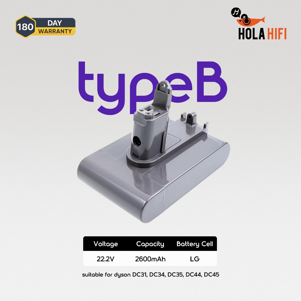 Battery 22.2V/2600mAh Dyson DC35, DC45 DC31, DC34, DC44, DC31 Animal LG ( Only Fit Type B )