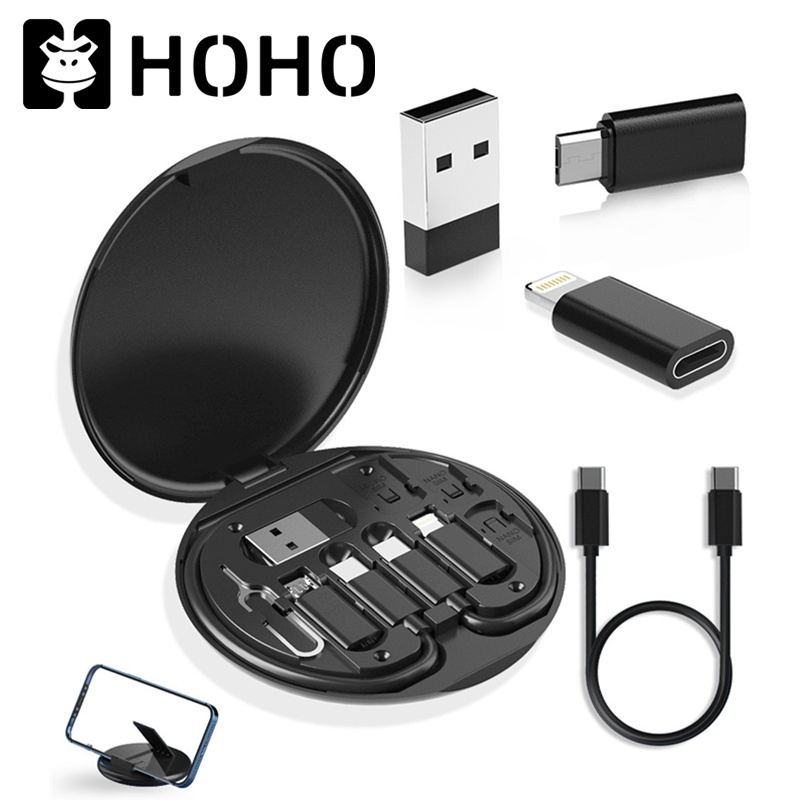 XH สายเคเบิลข้อมูลมัลติฟังก์ชั่นสําหรับ USB-AB-C 60WPD Fast Charge ที่วางโทรศัพท์มือถือสายชาร์จ Travel Pack อเนกประสงค์