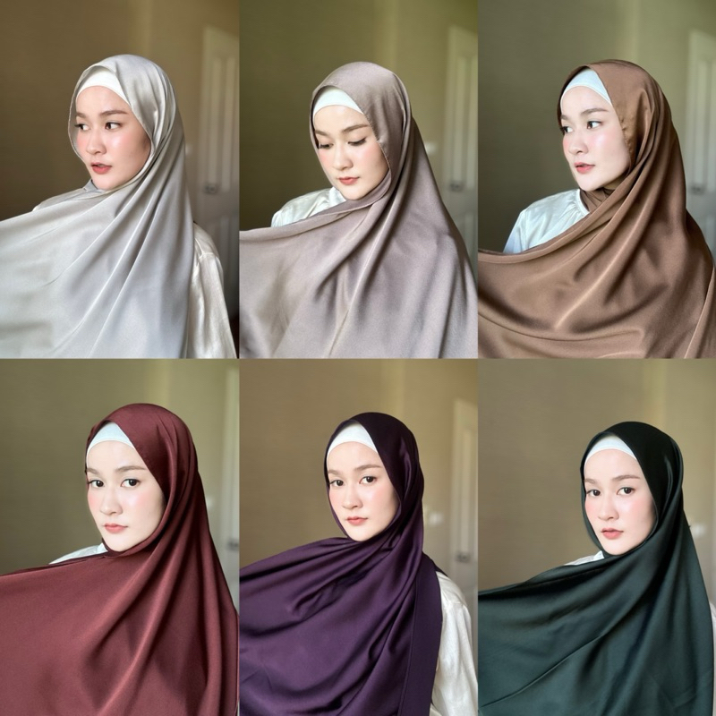 Satin~ Hijabผ้าคลุมบับเบิลซาติน มีให้เลือกถึง 18 สี